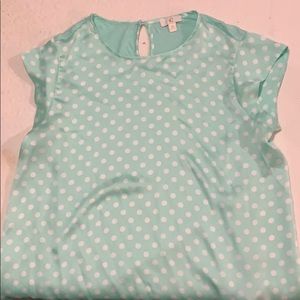 Polka dot teal charming Charlie tank
